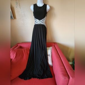 Black Sequence floor length prom dress
